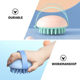 Kuber Industries Hair Massager Shampoo Brush | Soft Silicone Bristles | Shampoo Brush for Hair Washing | Massager Brush For Dandruff | XJPNKU-XJBLEU-XJWTEU |Pack of 2| Multi